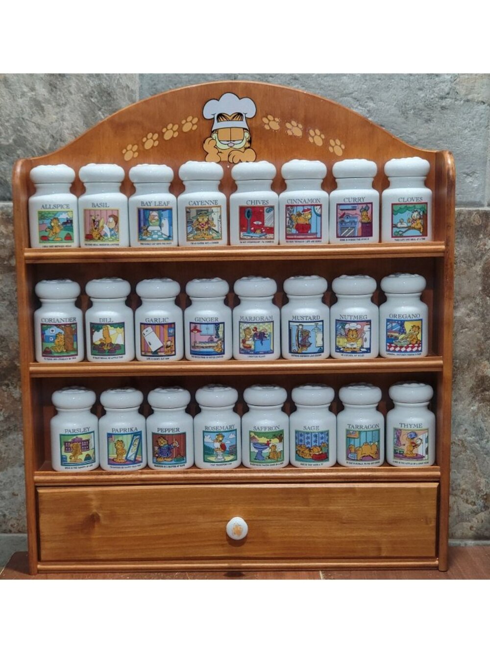 Danbury Mint Garfield Spice Jar Collection Complete Set Jim Davis 1994